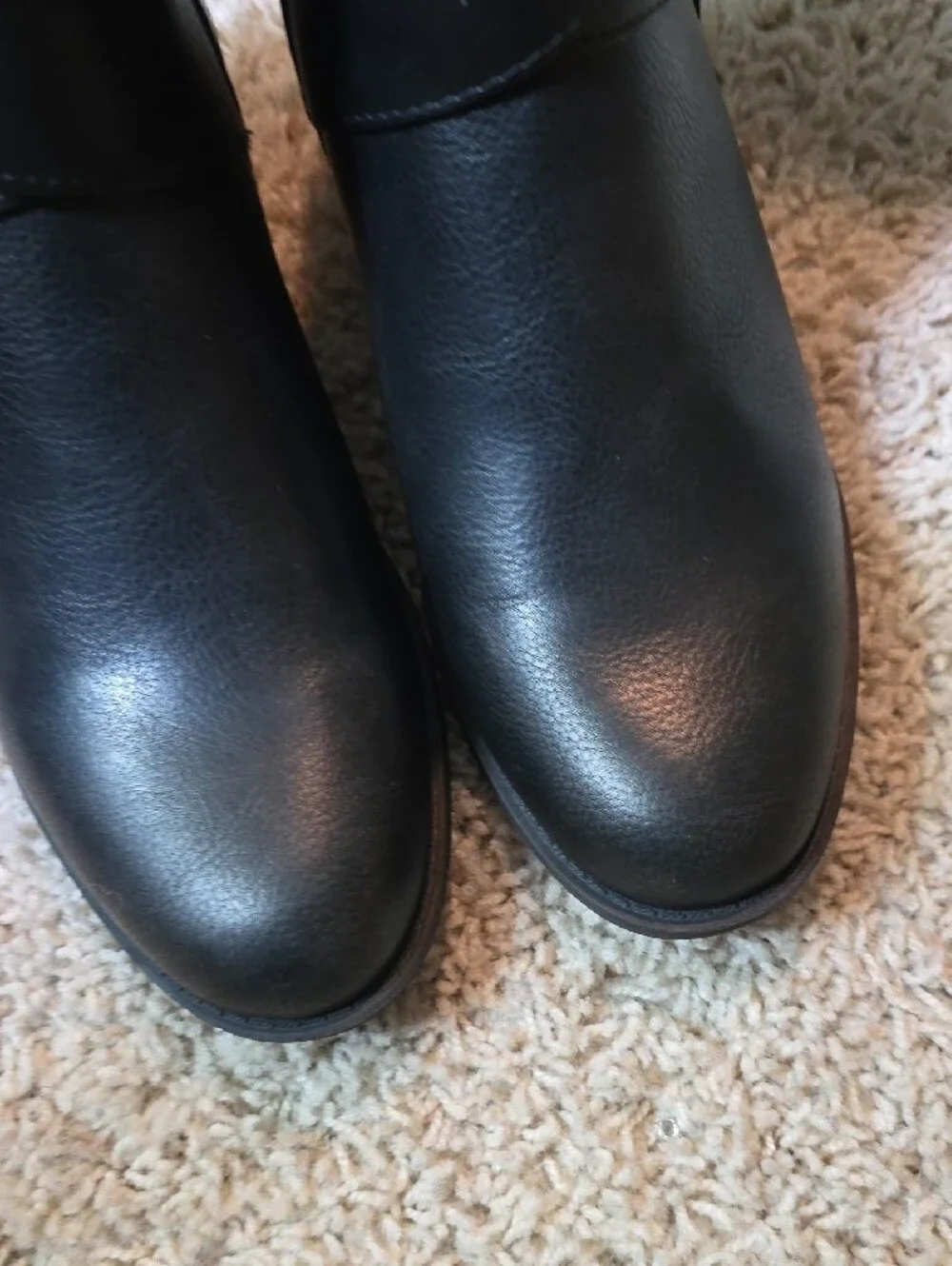 FRYE AND CO. Black Faux Leather Buckle Strap Ankle Booties Size 7.5